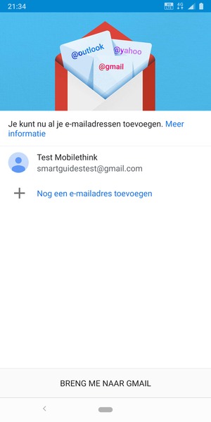 Selecteer BRENG ME NAAR GMAIL