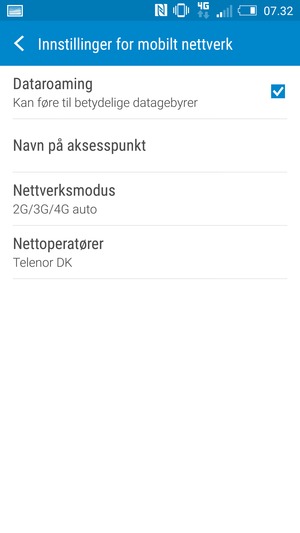 Slå Dataroaming på eller av