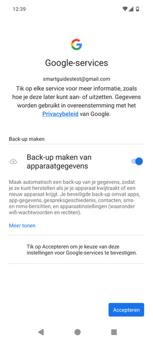 Selecteer Accepteren