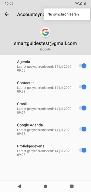 Selecteer Nu synchroniseren