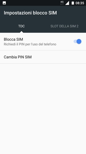 Seleziona Public e Cambia PIN SIM