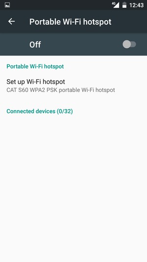 Select Set up Wi-Fi hotspot