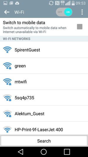 Select the wireless network you want to connect to