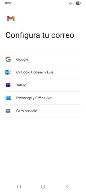 Seleccione Exchange y Office 365