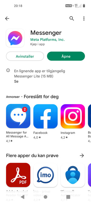 Velg Åpne