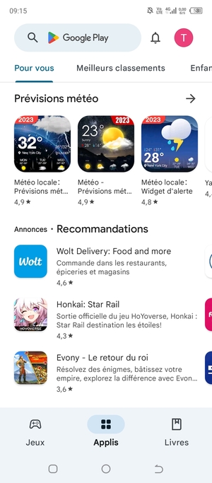 Sélectionnez la barre de Recherche