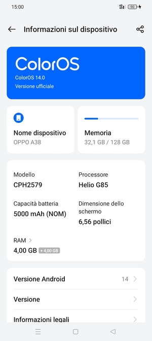 Seleziona ColorOS