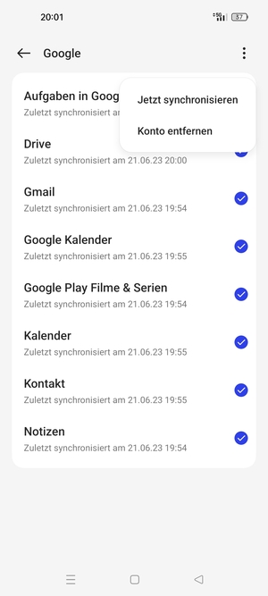 Wählen Sie Jetzt synchronisieren