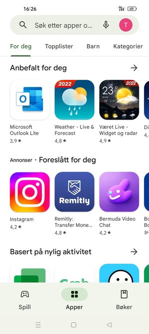 Velg søkefelt