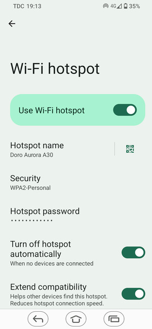 Your phone is now set up for use as a modem