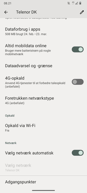 Scroll til og vælg Adgangspunkter