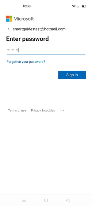 Enter your password and select Sign in