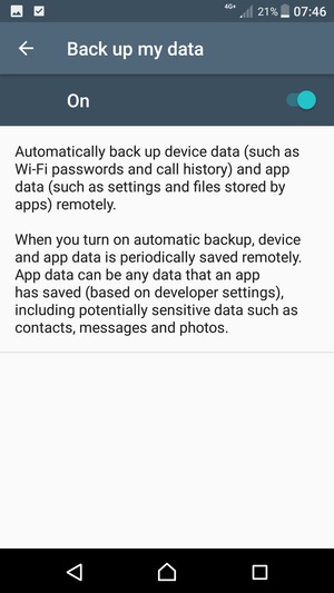 Select the Back button