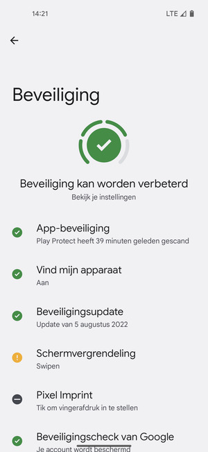 Om uw schermvergrendeling te activeren, ga naar het Beveiliging-menu en selecteer Schermvergrendeling