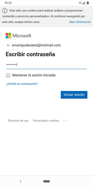 Introduzca su contraseña y seleccione Iniciar sesión