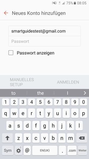 Geben Sie Ihre Gmail Adresse ein und wählen Sie Weiter