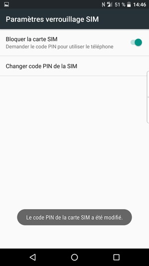 Votre code PIN de la carte SIM a été modifié