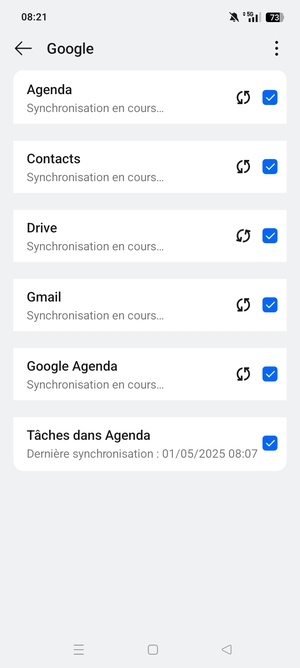 Vos informations seront synchronisées