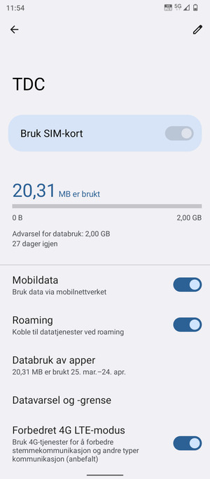 Slå Roaming på eller av