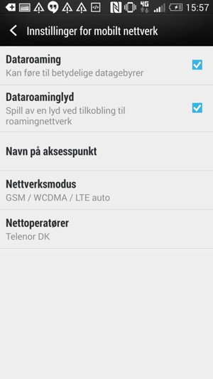 Slå Dataroaming på eller av