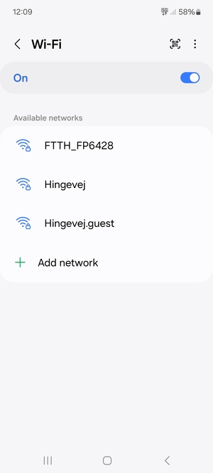 Select the wireless network you want to connect to