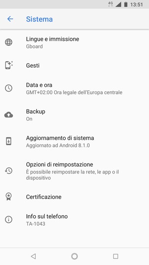 Seleziona Aggiornamenti di sistema