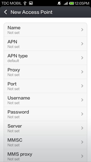 Enter MMS information
