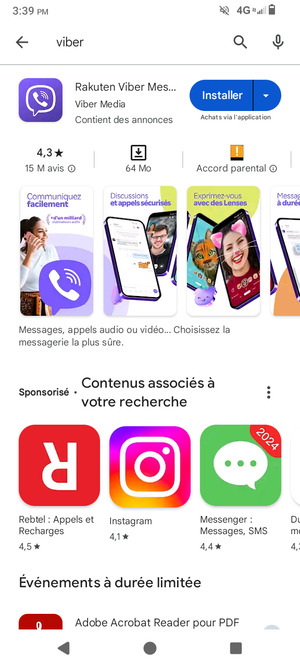 Sélectionnez l'appli
