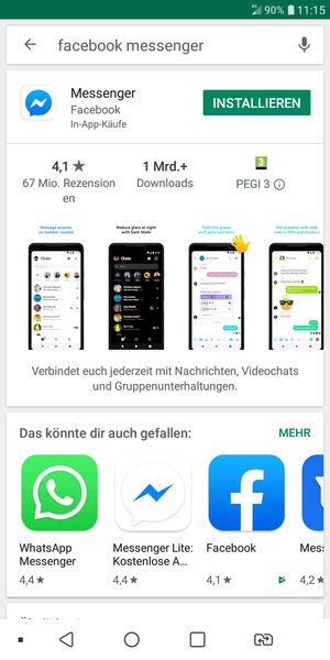 Wählen Sie die App
