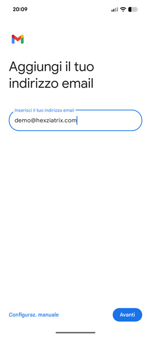 Inserisci il tuo indirizzo email e seleziona Avanti