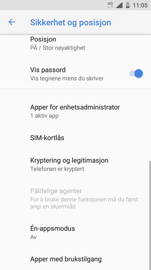 Bla til og velg SIM-kortlås