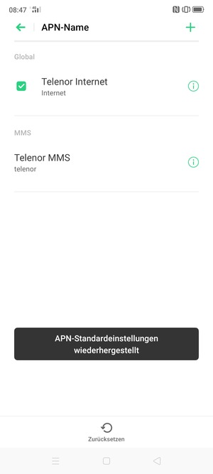 Wählen Sie Neuer APN