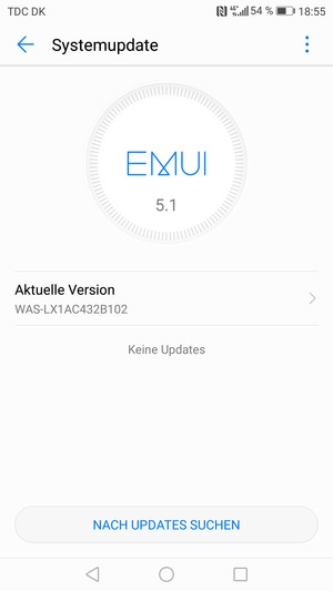 Falls Ihr Handy aktualisiert ist, wird Ihnen der folgende Bildschirm angezeigt