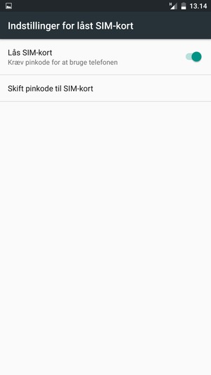 Vælg Skift pinkode til SIM-kort