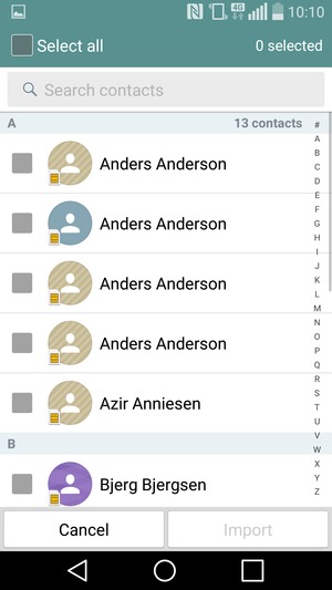 Check the Select all checkbox