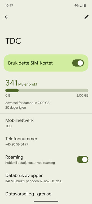 Slå Roaming på eller av