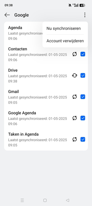 Selecteer Nu synchroniseren