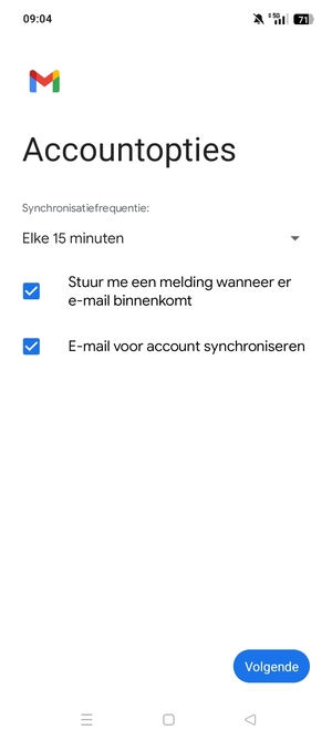 Selecteer Volgende