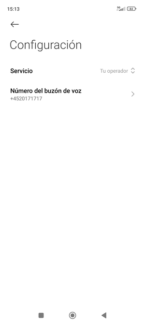 Seleccione Número del buzón de voz