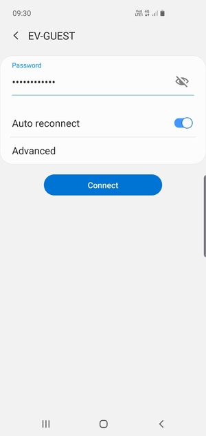 Enter the Wi-Fi password and select Connect