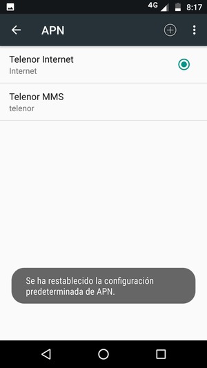 Seleccione Nuevo APN
