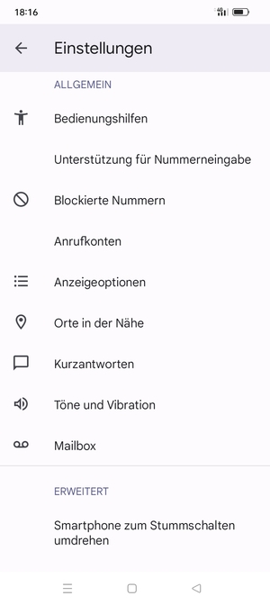 Scrollen Sie und wählen Sie Mailbox