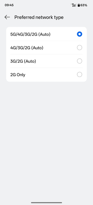 Select your preferred option