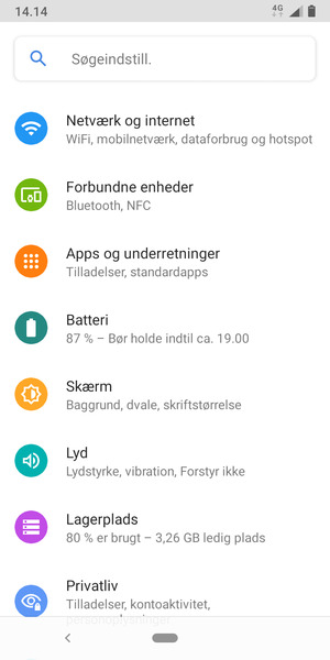 Vælg Netværk og internet