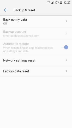 Select Back up my data