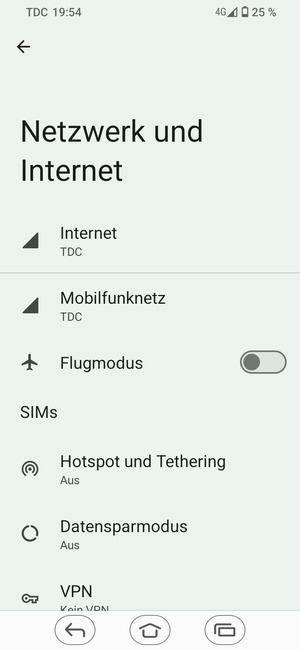 Wählen Sie Hotspot und Tethering
