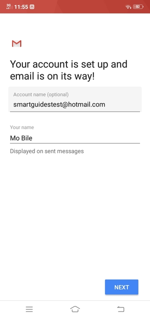 Give your account a name and enter your name. Select NEXT