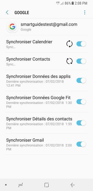 Vos informations seront synchronisées