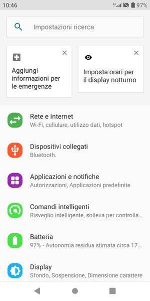 Seleziona Rete e Internet