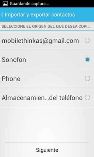 Seleccione la tarjeta SIM y seleccione Siguiente